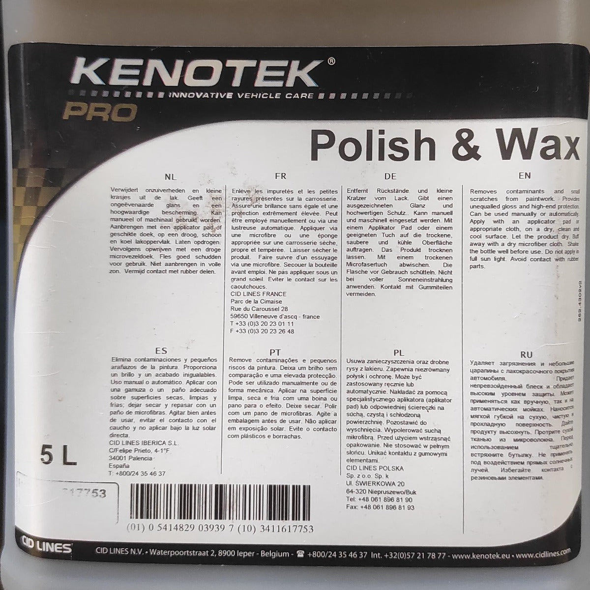 KENOTEK POLISH & WAX 5 L