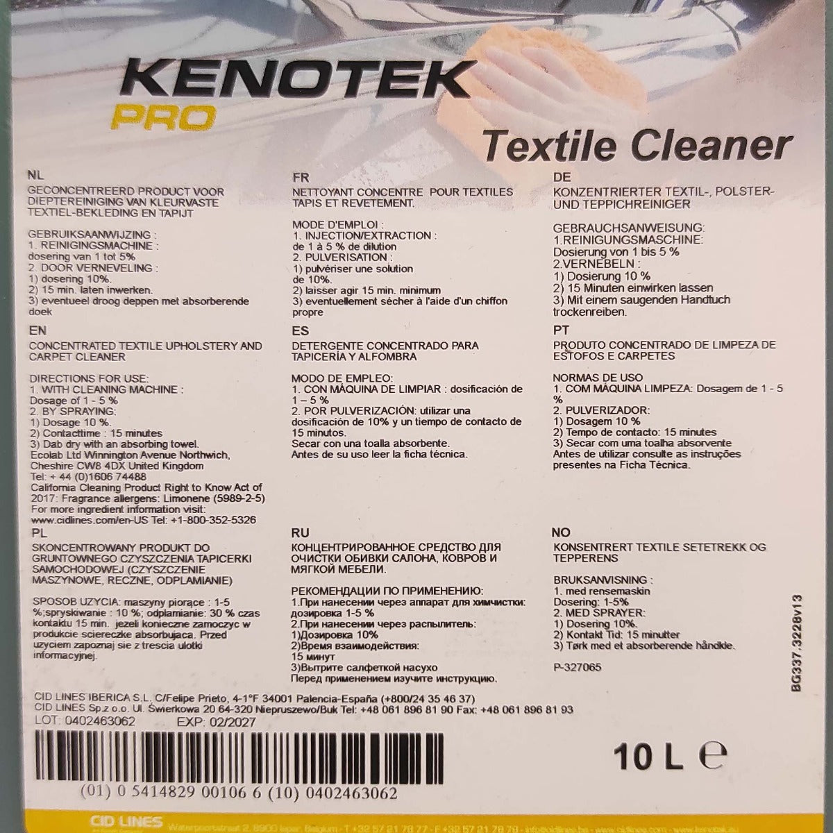 KENOTEK TEXTILE CLEANER 10 L